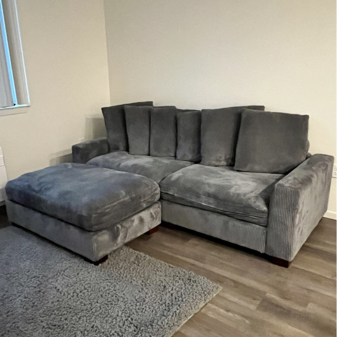 Latitude Run® Upholstered Corduroy Sofa With Solid Wood Legs